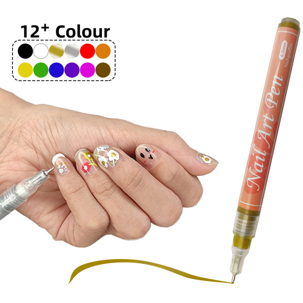FLYSEA NA-5 Nail Art Pens 0.5mm Fine Tip Quick Drying Graffiti Dotting Acrylic Marker Pens - Black FLYSEA NA-5 Nail Art Pens 0.5mm Fine Tip Quick Drying Graffiti Dotting Acrylic Marker Pens - Black
